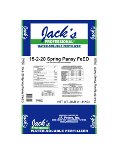 Jack's Professional 15-2-20 Spring Pansy FeED 25 lb Bag - Water Soluble Fertilizer